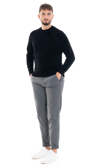 MARKUP CREW NECK CHENILLE SWEATER MEN MK790129 BLACK