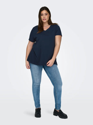 ONLY CARMAKOMA T-SHIRT BONNIE SCOLLO A V 15322776 NVA