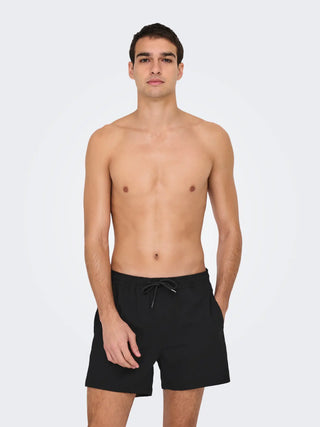 ONLY&SONS TED BOXER MARE SEERSUCKER 22028813 BLK