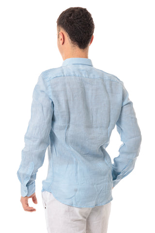 IMPURE CAMICIA IN LINO SLIM CON COLLETTO FRANCESE TINTO IN TESSUTO UOMO RILEY LINC25