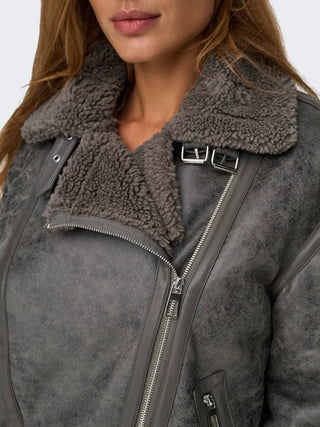 ONLY BETTY JACKET WITH FUR INSIDE WOMEN (WAINUT) 15322044 WIT