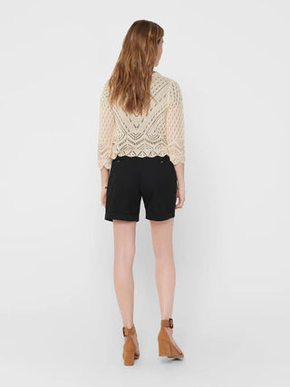JACQUELINE DE YONG CARDIGAN SUN 3/4 CROPPED WITHOUT BUTTONS PERFORATED WOMEN (TAPIOCA) 15184486 TPC