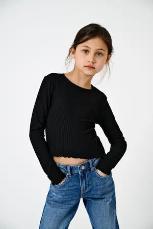 ONLY KIDS T-SHIRT CROP A COSTINE NELLA 15326388 BLK