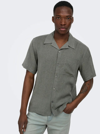 ONLY&SONS LAURENCE CAMICIA IN LINO MANICA CORTA 22036242 CRG