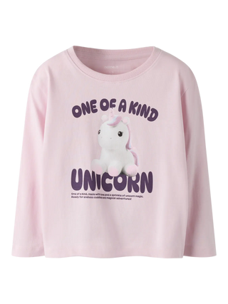 NAME IT T-SHIRT FORINA A MANICHE LUNGHE CON DISEGNO DI UNICORNO 13258655 LGL