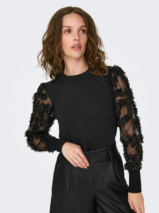 JACQUELINE DE YONG FAIRVIEW MAGLIONE CON MANICHE VELATE DONNA 15220558 BLK