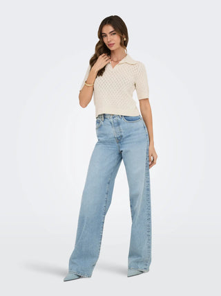 ONLY POLO ONL COSIMA  CON TESSUTO TRAFORATO 15341211 BRC