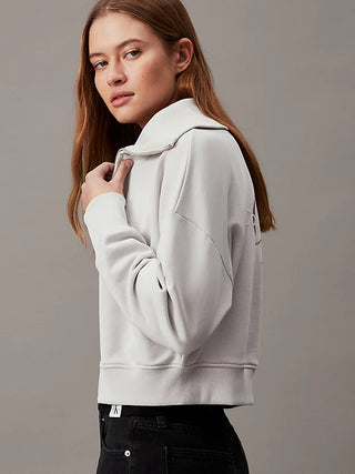CALVIN KLEIN JEANS SWEATSHIRT DIFFUSED MONOLOGUE ZIP-THROUGH WOMEN J223075 PC8
