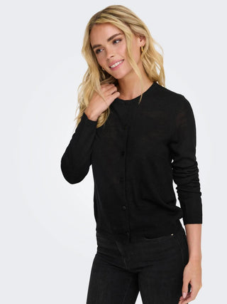 JACQUELINE DE YONG MAGLIONE PACIFIC MANICA LUNGA CON FINTA APERTURA BOTTONI 15328361 BLK