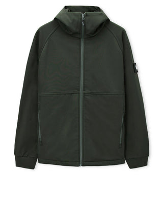 WEEKEND OFFENDER GIUBBOTTO STIPE  IN SOFTSHELL FULL ZIP E CAPPUCCIO CON PATCH MANICA UOMO JK3A06 STIPE BLKF