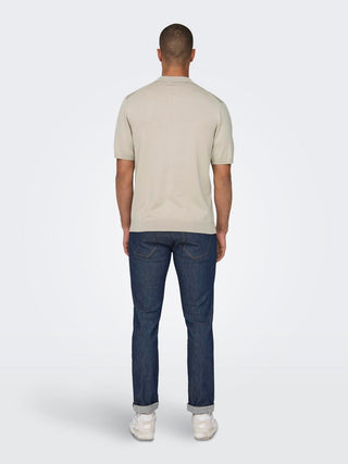 ONLY&amp;SONS MEN'S MIKE POLO SHIRT WITH ZIP 22029666 SVL