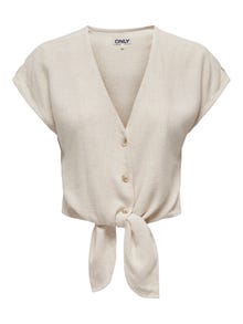 ONLY CAMICIA SMANICATA IN LINO CON NODO SIESTA 15322270 MNB