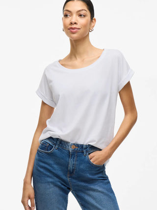 VILA DREAMERS WOMEN'S COTTON T-SHIRT (col:optical snow) 14083083 OLS