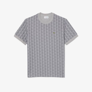 LACOSTE T-SHIRT SLIM FIT CON MONOGRAMMA JACQUARD UOMO TH1197 41I