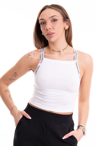 CALVIN KLEIN JEANS TOP LOGO ELASTIC STRAPPY DONNA J223110 YAF