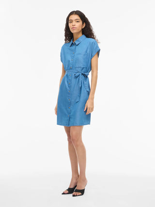 VILA VILA NORI ABITO A CAMICIA A MANICHE CORTE 14111777 DMB