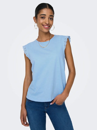 JACQUELINE DE YONG SALVA T-SHIRT GIROMANICA CON RICAMO DONNA 15318217 FZF