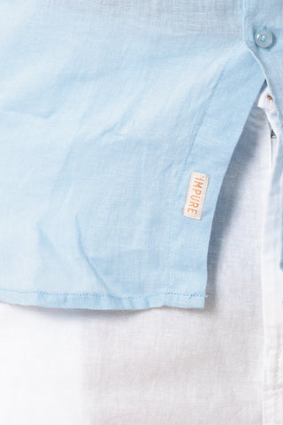 IMPURE CAMICIA IN LINO SLIM CON COLLETTO FRANCESE TINTO IN TESSUTO UOMO RILEY LINC25