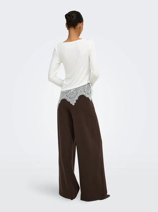 ONLY LAILA MAGLIA MANICA LUNGA CON PIZZO 15384850 CLD