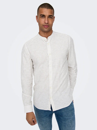 ONLY&SONS CAIDEN CAMICIA A RIGHE IN LINO UOMO 22026602 CLA
