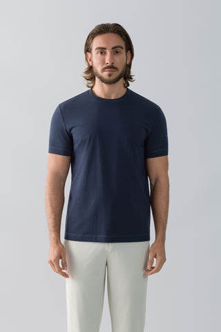 MORE T-SHIRT IN COTONE STRETCH PABLO BLU