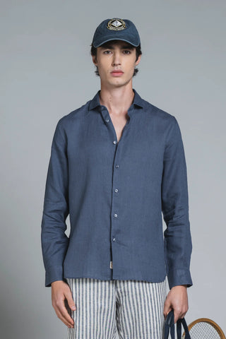 IMPURE CAMICIA CON COLLO FRANCESE UOMO 100% LINO RILEY LIN139