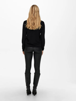 JACQUELINE DE YONG STUDDED LONG SLEEVE SWEATER WOMEN 15242735 BLK