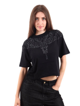 COUNTY OF MILAN T-SHIRT CON ALI E STRASS COUNTY OF MILAN 25ICM30016 NER