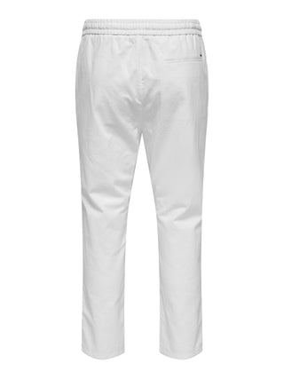 ONLY&SONS LINUS CROP PANTALONI IN LINO CON LACCI UOMO (COL:FALLEN ROCK) 22024966 BGW