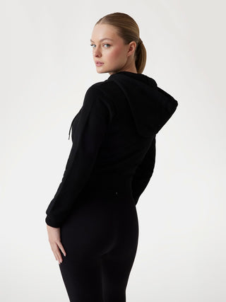 GUESS FELPA CON ZIP PRIMULA RHINESTONES DONNA V5GQ10KCRP0 JBLK