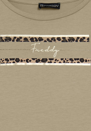 FREDDY T-SHIRT CON DETTAGLI ANIMALIER E BORCHIE S26WSLT5 V99