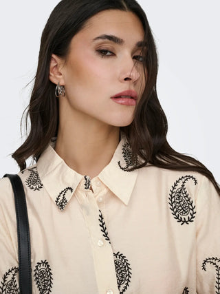 JACQUELINE DE YONG THEA CAMICIA CON RICAMO DONNA 15367956 ECR