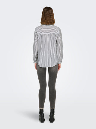 JACQUELINE DE YONG BARBARA LONG SLEEVE SHIRT WOMEN (CLOUD DANCER TOTAL ECLIPSE) 15343805 CLD