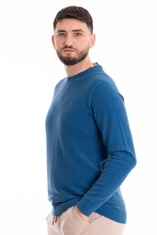 MARKUP CREW NECK LONG SLEEVE SWEATER RICE POINT MK690012 BLT