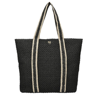 HATYOU BORSA SHOPPER TESSILE CON MANICO BICOLORE E
PORTA CAPPELLO 52 X15 X 41 CM BP0370 NER