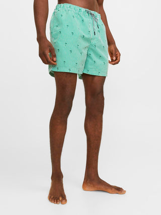JACK&amp;JONES MEN'S SWIM SMALL STRIPES SWIMMING BOXER 12253240 GRB