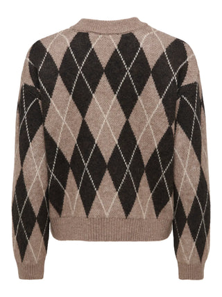 JACQUELINE DE YONG MAGLIONE BIANKA A GIROCOLLO CON ROMBI 15381327 CLT