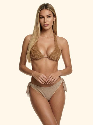 FK Bikini Donna F**K Triangolo Alto e Slip Regolabile Gold SW1123GD