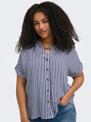 ONLY CARMAKOMA YASMIN CAMICIA RIGATA 15372772 PBW