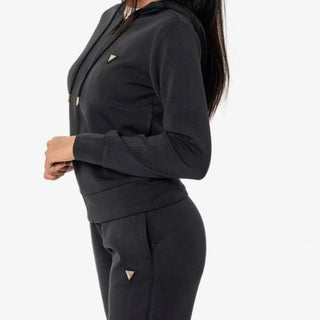 GUESS FELPA OLYMPE CON CAPPUCCIO FULL ZIP DONNA V4YQ06KCAY2 JBLK