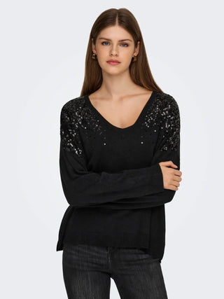 ONLY TARRY MAGLIONE CON GLITTER 15359241 BLK