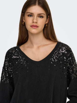 ONLY TARRY MAGLIONE CON GLITTER 15359241 BLK