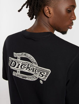 DICKIES T-SHIRT WOOD MANICA CORTA CON STAMPA SU RETRO UOMO DK0A4ZATBLK1