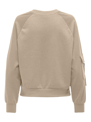 ONLY CORINNE CREW NECK SWEATSHIRT WITH SLEEVE POCKET WOMEN 15326725 HMS