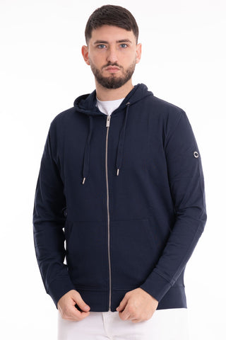 MARKUP HOODIE WITH ZIP MK12002 BLUE