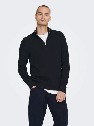 ONLY&SONS MAGLIONE SPHIL CON ZIP UOMO ( DARK NAVY) 22023210 DKN