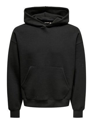 ONLY&SONS GOYLE FELPA CON CAPPUCCIO UOMO 22035191 BLK