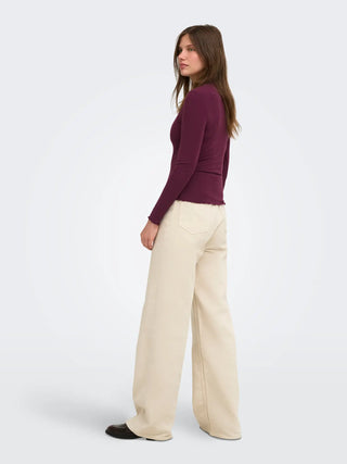 ONLY EMMA T-SHIRT GIROCOLLO A COSTINE 15180040 FIG