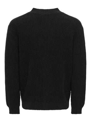 ONLY&SONS ROME CARDIGAN CON SCOLLO A V 22038910 BLK