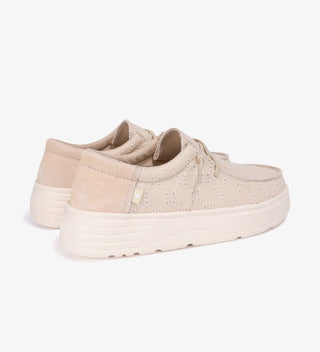 PITAS LOTTO SCARPA IN TELA CON RICAMO LOTTO BEIGE
